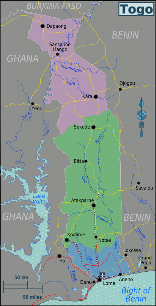 Togo Regions map 1